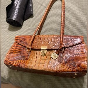 Vintage Brahmin Rosalie toasted almond Crocodile Embossed Shoulder Bag